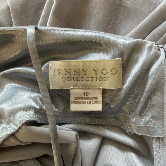 Jenny Yoo Bailey Velvet Halter Formal Dress‎ Whosper Blue Size 10 - Picture 5 of 7